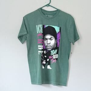 Ice Cube T Shirt Medium Green Today Was A Good Day Tee Hip Hop NEW Damaged